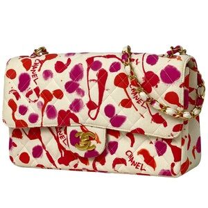 CHANEL Matelasse Single Flap Chain Shoulder Bag Coco Mark Paint